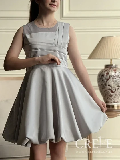 پیراهن ساتن دامن پفی