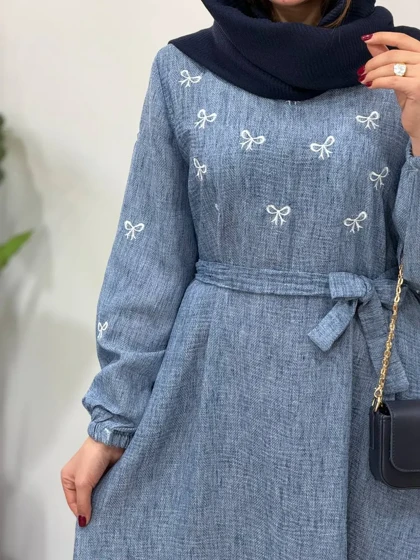 پیراهن مانتویی گلدوزی آیسو مه دخت