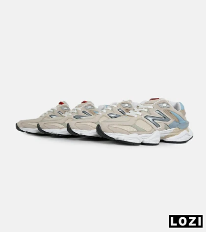 کفش کتانی مردانه و زنانه کرم آبی NEW BALANCE 9060 مدل 7314