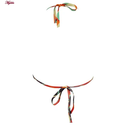 مایو دو تکه زنانه مدل پددار لوزیرنگ نارنجی ماریلین