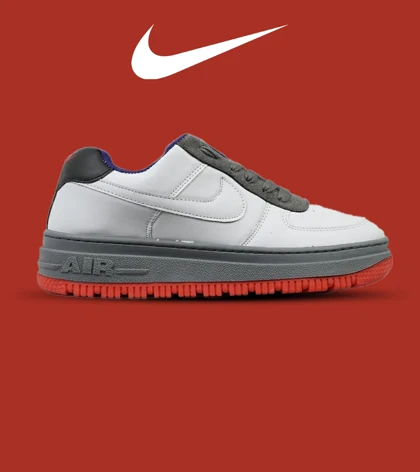 کفش کتانی مردانه و زنانه سفید طوسی نایک NIKE AIR FORCE مدل 4314