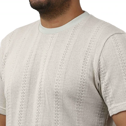 تیشرت آستین کوتاه بافت مردانه سیزر مدل 15512054