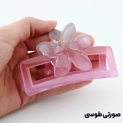 کلیپس دخترانه مدل گل دو رنگ