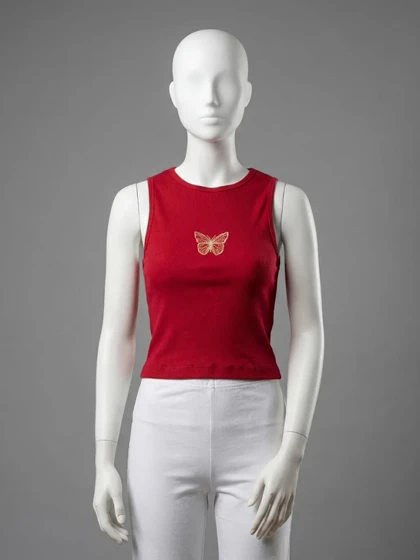 کراپ تاپ کبریتی طرح پروانه