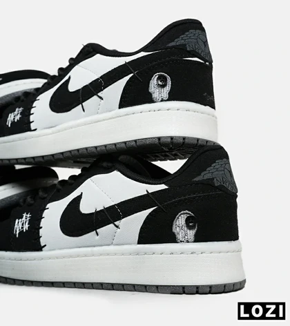 کفش کتانی مردانه و زنانه سفید مشکی نایک NIKE jordan Vodoo