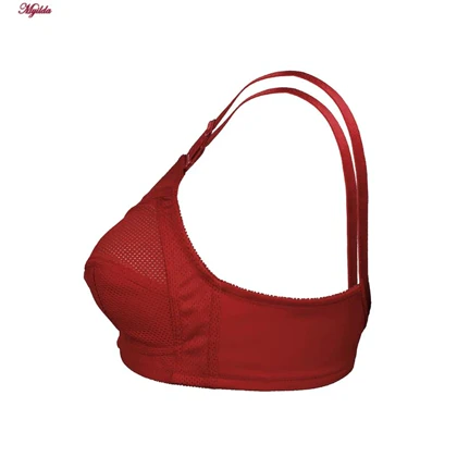 سوتین زنانه لین مدل سه تکه زنبوری زرشکی کد 4680-405