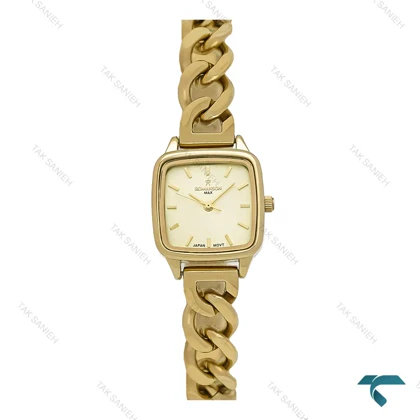 ساعت رومانسون زنانه مربعی طلایی بند کارتیری Romanson-7292-L