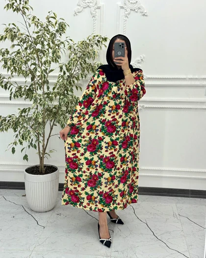 پیراهن مادربزرگی گل‌دار ترکمنستان 6080