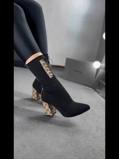 بوت بافتی پاشنه طرح گوچی