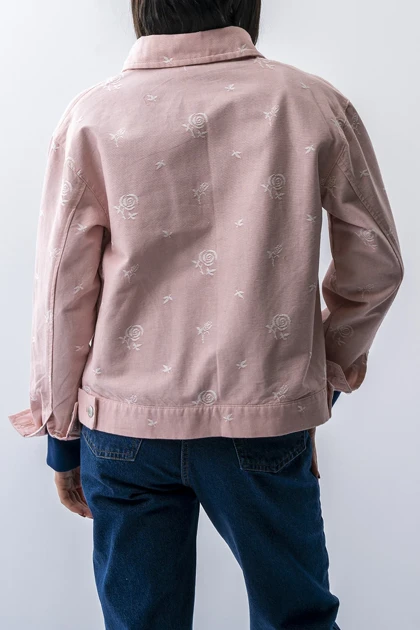 کت کتان ژاکارد زیپ‌دار زنانه