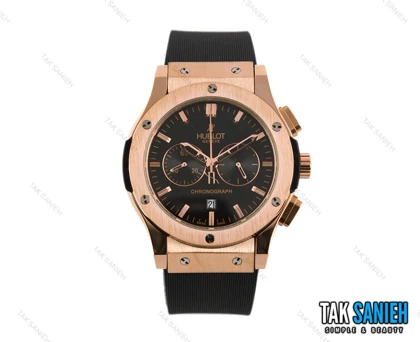 ساعت هابلوت ست سه موتوره رزگلد مشکی Hublot-2223-S