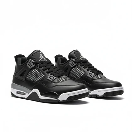 کفش کتانی نایک ایر جردن 4 مشکی طوسی کد 294954