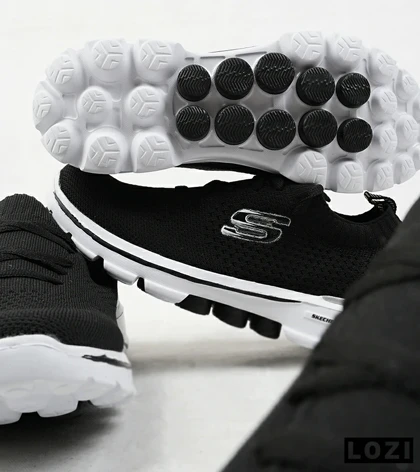 کفش کتانی بزرگ پا مشکی سفید اسکیچرز SKECHERS