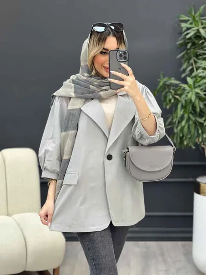 مانتو لینن تک دکمه