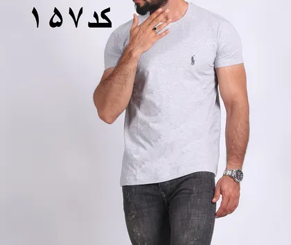 تیشرت مردانه افکت دار رنگ طوسی روشن