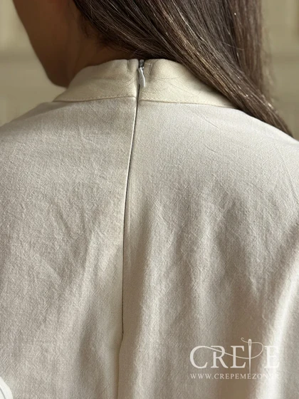 شومیز لینن یقه فرنچ فون