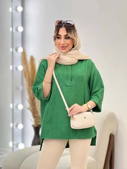 مانتو جلو بسته دکمه مخفی