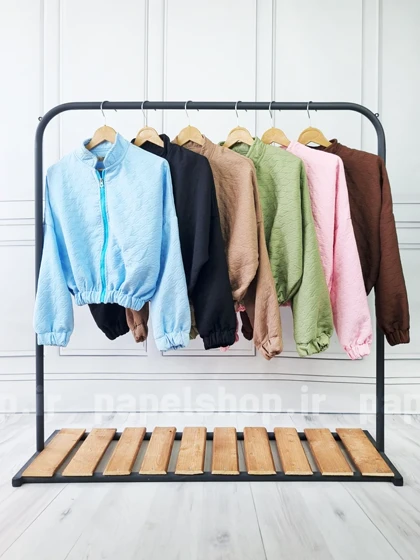 بامبر یقه سه سانت فریال پفکی جلو زیپ پایین کش