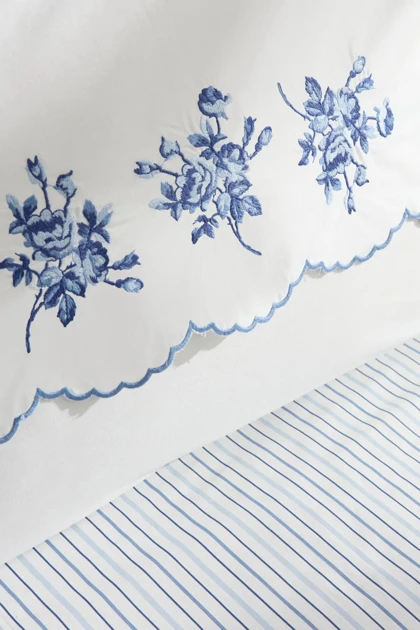 سرویس روتختی پیکه دو نفره Karaca Home مدل Virelle Nish Set پنبه - آبی