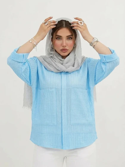 شومیز ینزی راه راه دوجیب