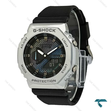 ساعت جیشاک GM2100 مردانه استیل مشکی صفحه آجری G-Shock-7531-G