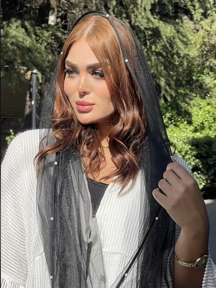 شال توری مرواریدی