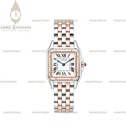 ساعت مچی کارتیه پنتر سیلوررزگلد صفحه سفید Cartier Panthere