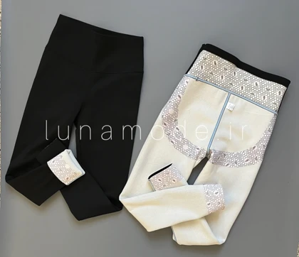 لگ کمر گنی زنانه داخل کرک داره تک‌رنگ مشکی کد 2