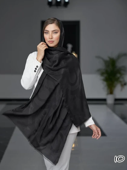 شال مشکی ژاکارد