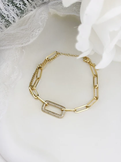 دستبند زنجیری طلایی تیفانی 963