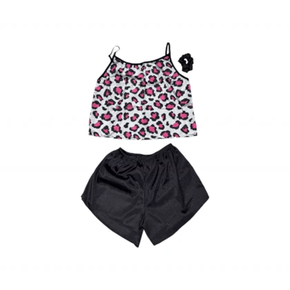 ست نیم‌تنه و شلوارک طرح پلنگی 092