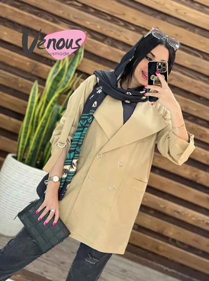 مانتو چهاردکمه آستین سگک