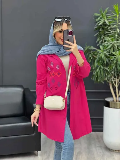 مانتو لینن طرح لوزی
