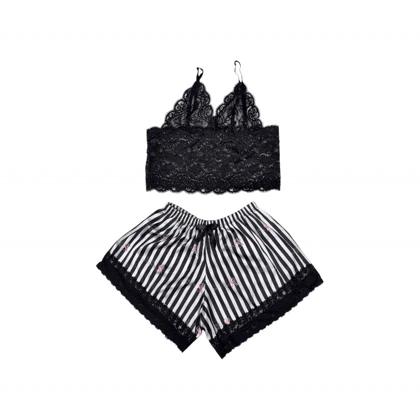 ست نیم‌تنه گیپور و شلوارک طرح ویکتوریا سکرت 112