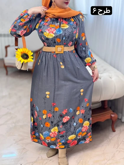 پیراهن نخی گلناز 3124