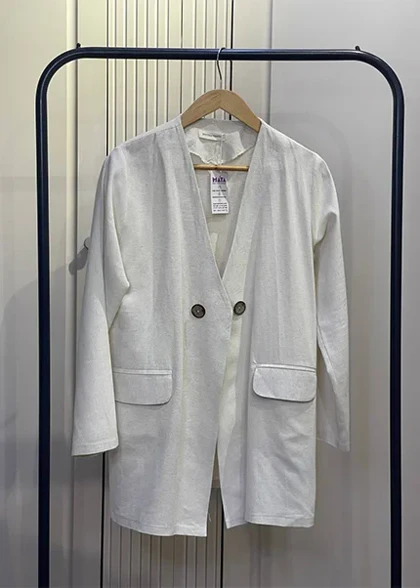 کت لینن ساده و راه راه