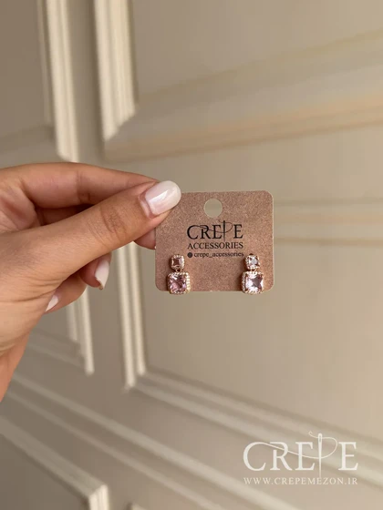 گوشواره جواهری مربع