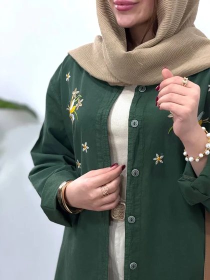 مانتو گلدوزی آیسو بابونه(ایراددار)