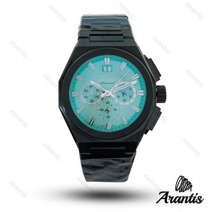 ساعت مردانه الگانس diamond مشکی صفحه تیفانی m-10233