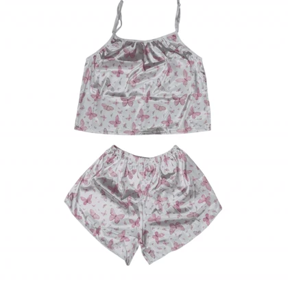 ست تاپ و شلوارک طرح پروانه 224