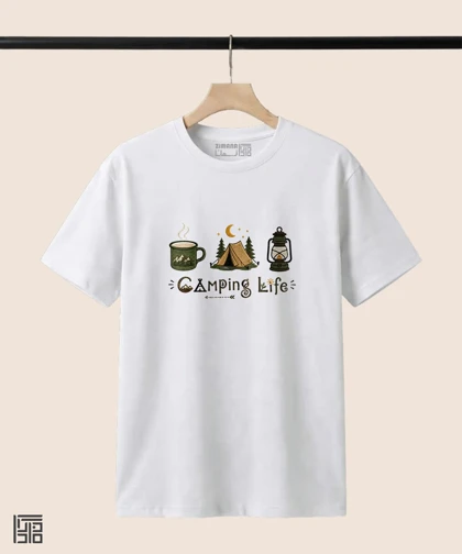 تیشرت مردانه و زنانه طرح زندگی کمپینگ Camping Life