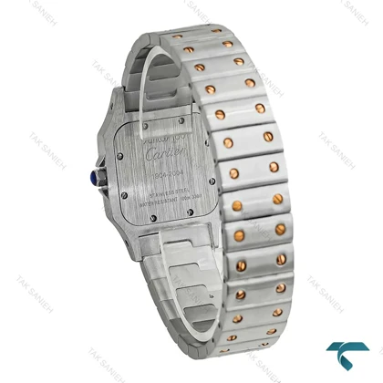 ساعت کارتیه دسانتوس زنانه دو رنگ رزگلد صفحه مدیوم Cartier-8751-M-L