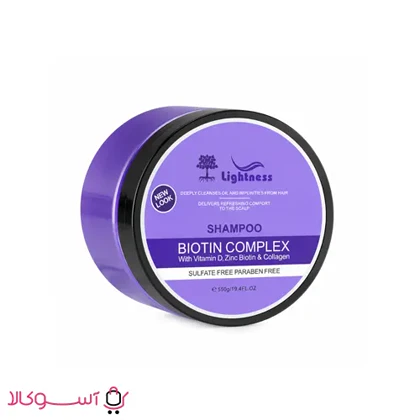شامپو اسکراب کف سر لایتنس مدل biotin complex حجم 550 میل