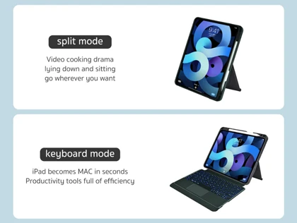 کاور کیبورددار مگنتی آیپد 10 اینچ کوتتسی Coteetci Magnetice Sphit Keyboard Lither Case Ipad 10 64011