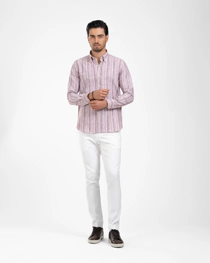 ام کی کالکشن پیراهن آستین بلند mk-22688-crimson