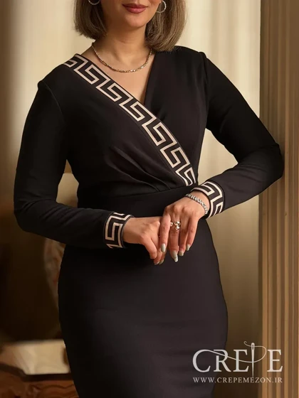 پیراهن چپ و راستی حاشیه‌دار لیتا