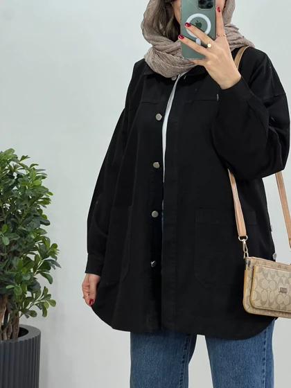 مانتو کتان پاییزه بغل دکمه 1
