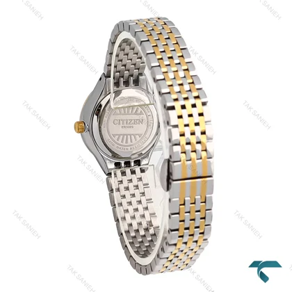 ساعت سیتیزن Citizen زنانه دورنگ طلایی صفحه سفید Citizen-7113-L
