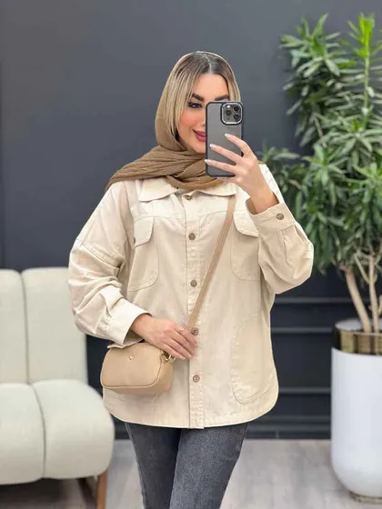 مانتو لینن چهار جیب