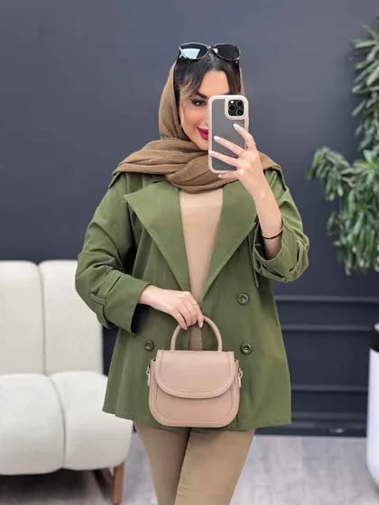 مانتو لینن چهار دکمه سرشانه پاگن